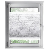 Sekey honeycomb pleated blind, no drilling required, blackout, roller blind with floral and leaf print, stylish pleated blind for windows